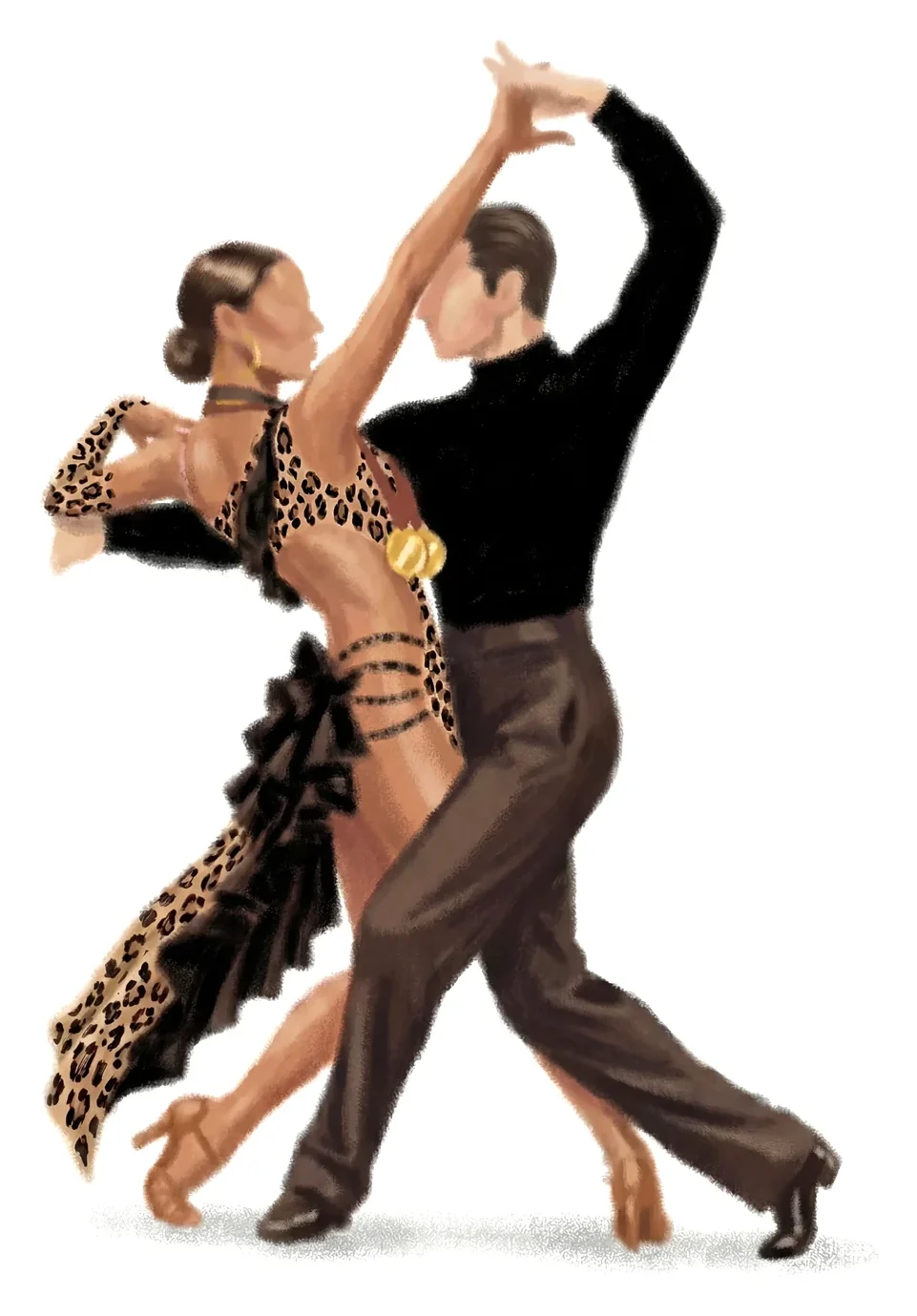 Latin couple in closed hold, Room 203 brand illustration
